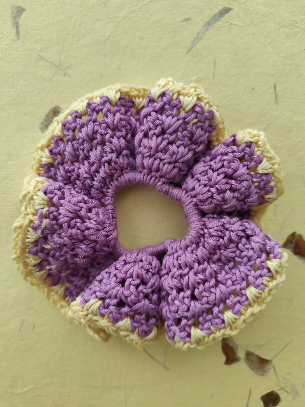 Purple Blossom Scrunchie