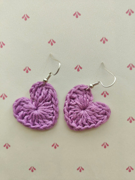 Purple Heart Earrings