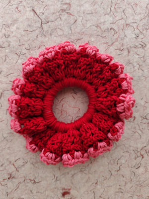 Red Blossom Scrunchie
