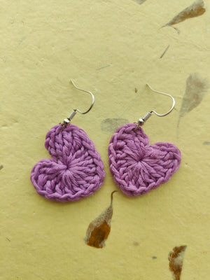 Purple Heart Earrings