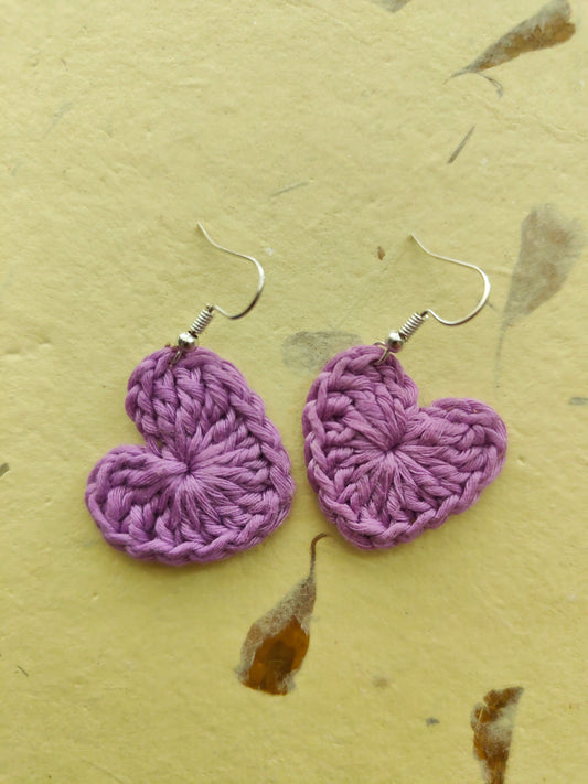 Purple Heart Earrings
